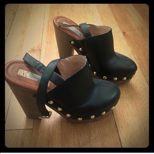 INC Black mule with thick heel